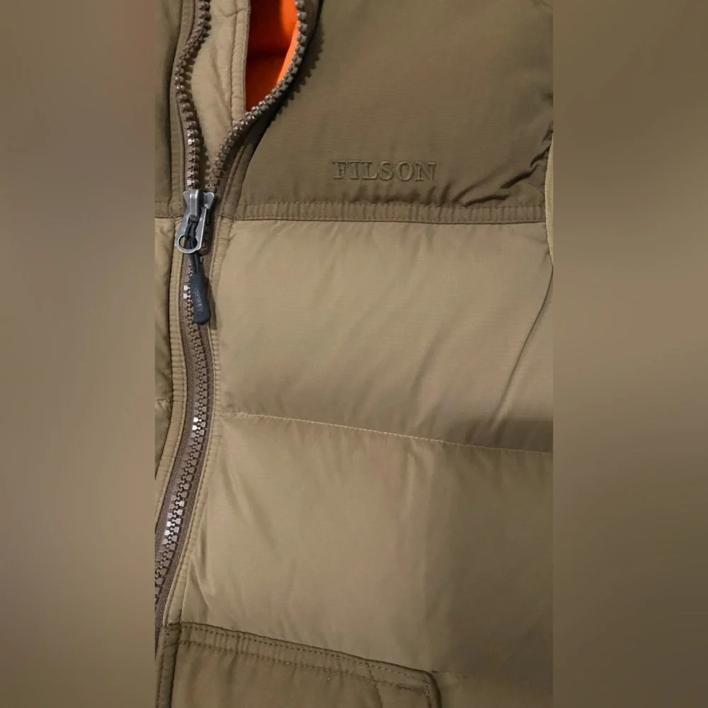 C. C. Filson Men's Goose Down Brown Vest - Picture 2 of 9